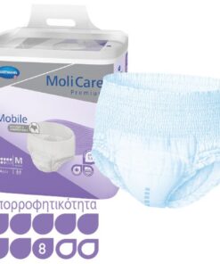 Βρακάκι ακράτειας νύχτας 8 σταγόνων Hartmann MoliCare Premium Mobile super plus