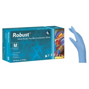 Εξεταστικά γάντια μπλε νιτριλίου (χωρίς latex) χωρίς πούδρα