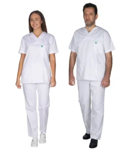 Unisex ιατρική στολή σε λευκό χρώμα