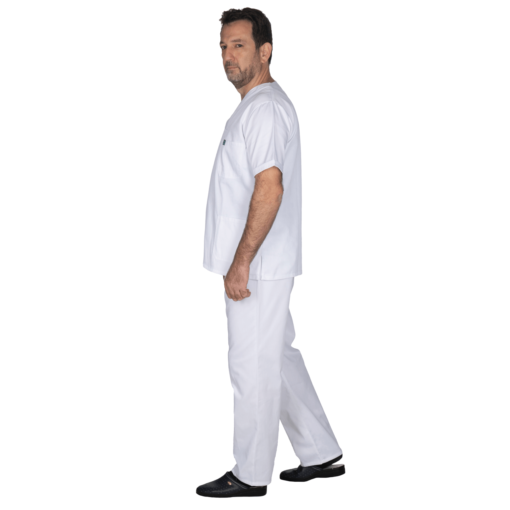 Unisex ιατρική στολή ALEZI σε λευκό χρώμα - Image 10
